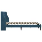 vidaXL Rám postele s čelnou doskou Modrá 140 x 190 cm Zamat – Obrázok 5