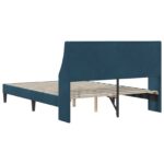 vidaXL Rám postele s čelnou doskou Modrá 140 x 190 cm Zamat – Obrázok 6