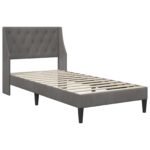 vidaXL Rám postele s čelnou doskou Tmavosivá 100 x 203 cm Zamat – Obrázok 3