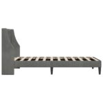 vidaXL Rám postele s čelnou doskou Tmavosivá 100 x 203 cm Zamat – Obrázok 5
