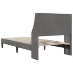 vidaXL Rám postele s čelnou doskou Tmavosivá 100 x 203 cm Zamat – Obrázok 6
