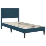 vidaXL Rám postele s čelnou doskou Modrá 90 x 200 cm Zamat – Obrázok 3