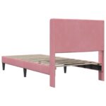 vidaXL Rám postele s čelnou doskou Ružová 100 x 200 cm Zamat – Obrázok 6