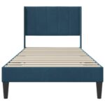 vidaXL Rám postele s čelnou doskou Modrá 100 x 200 cm Zamat – Obrázok 4