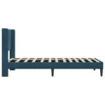 vidaXL Rám postele s čelnou doskou Modrá 100 x 200 cm Zamat – Obrázok 5