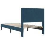 vidaXL Rám postele s čelnou doskou Modrá 100 x 200 cm Zamat – Obrázok 6