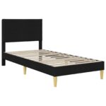 vidaXL Rám postele s čelnou doskou Čierna 90 x 200 cm Látka – Obrázok 3