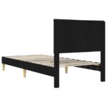 vidaXL Rám postele s čelnou doskou Čierna 90 x 200 cm Látka – Obrázok 6
