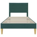 vidaXL Rám postele s čelnou doskou Tmavozelená 90 x 200 cm Látka – Obrázok 4