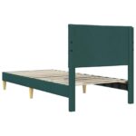 vidaXL Rám postele s čelnou doskou Tmavozelená 90 x 200 cm Látka – Obrázok 6