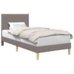 vidaXL Rám postele s čelnou doskou Sivohnedá 90 x 200 cm Látka – Obrázok 2