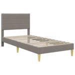 vidaXL Rám postele s čelnou doskou Sivohnedá 90 x 200 cm Látka – Obrázok 3