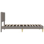 vidaXL Rám postele s čelnou doskou Sivohnedá 90 x 200 cm Látka – Obrázok 5