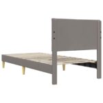 vidaXL Rám postele s čelnou doskou Sivohnedá 90 x 200 cm Látka – Obrázok 6