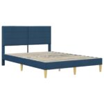vidaXL Rám postele s čelnou doskou Modrá 120 x 200 cm Látka – Obrázok 3
