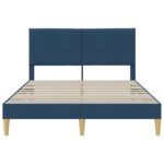 vidaXL Rám postele s čelnou doskou Modrá 120 x 200 cm Látka – Obrázok 4