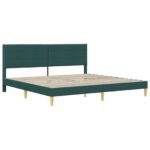 vidaXL Rám postele s čelnou doskou Tmavozelená 180 x 200 cm Látka – Obrázok 3
