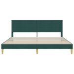 vidaXL Rám postele s čelnou doskou Tmavozelená 180 x 200 cm Látka – Obrázok 4
