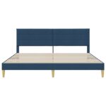 vidaXL Rám postele s čelnou doskou Modrá 180 x 200 cm Látka – Obrázok 4
