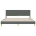 vidaXL Rám postele s čelnou doskou Tmavosivá 200 x 200 cm Látka – Obrázok 4