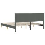 vidaXL Rám postele s čelnou doskou Tmavosivá 200 x 200 cm Látka – Obrázok 6