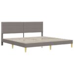 vidaXL Rám postele s čelnou doskou Sivohnedá 200 x 200 cm Látka – Obrázok 3