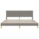 vidaXL Rám postele s čelnou doskou Sivohnedá 200 x 200 cm Látka – Obrázok 4