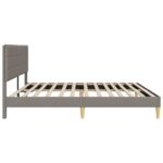 vidaXL Rám postele s čelnou doskou Sivohnedá 200 x 200 cm Látka – Obrázok 5