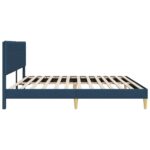 vidaXL Rám postele s čelnou doskou Modrá 200 x 200 cm Látka – Obrázok 5