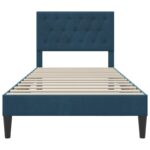 vidaXL Rám postele s čelnou doskou Modrá 80 x 200 cm Zamat – Obrázok 4
