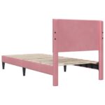 vidaXL Rám postele s čelnou doskou Ružová 90 x 200 cm Zamat – Obrázok 6