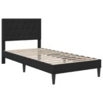vidaXL Rám postele s čelnou doskou Čierna 90 x 200 cm Zamat – Obrázok 3