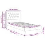 vidaXL Rám postele s čelnou doskou Modrá 100 x 200 cm Zamat – Obrázok 10