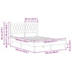 vidaXL Rám postele s čelnou doskou Čierna 120 x 190 cm Zamat – Obrázok 10