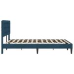 vidaXL Rám postele s čelnou doskou Modrá 120 x 200 cm Zamat – Obrázok 5