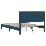 vidaXL Rám postele s čelnou doskou Modrá 140 x 190 cm Zamat – Obrázok 6
