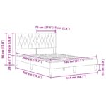 vidaXL Rám postele s čelnou doskou Čierna 140 x 200 cm Zamat – Obrázok 10