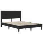 vidaXL Rám postele s čelnou doskou Čierna 140 x 200 cm Zamat – Obrázok 3