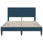vidaXL Rám postele s čelnou doskou Modrá 140 x 200 cm Zamat – Obrázok 4