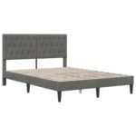 vidaXL Rám postele s čelnou doskou Tmavosivá 160 x 200 cm Zamat – Obrázok 3