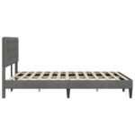 vidaXL Rám postele s čelnou doskou Tmavosivá 160 x 200 cm Zamat – Obrázok 5