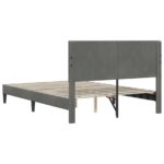 vidaXL Rám postele s čelnou doskou Tmavosivá 160 x 200 cm Zamat – Obrázok 6