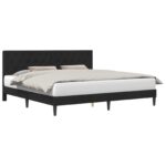 vidaXL Rám postele s čelnou doskou Čierna 180 x 200 cm Zamat – Obrázok 2
