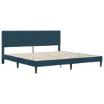 vidaXL Rám postele s čelnou doskou Modrá 180 x 200 cm Zamat – Obrázok 3