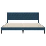 vidaXL Rám postele s čelnou doskou Modrá 180 x 200 cm Zamat – Obrázok 4