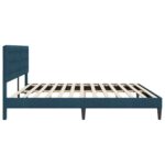 vidaXL Rám postele s čelnou doskou Modrá 180 x 200 cm Zamat – Obrázok 5