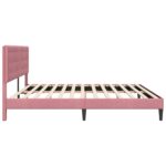 vidaXL Rám postele s čelnou doskou Ružová 200 x 200 cm Zamat – Obrázok 5