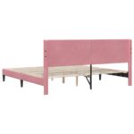 vidaXL Rám postele s čelnou doskou Ružová 200 x 200 cm Zamat – Obrázok 6