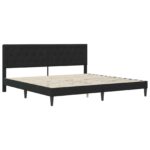 vidaXL Rám postele s čelnou doskou Čierna 200 x 200 cm Zamat – Obrázok 3