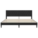 vidaXL Rám postele s čelnou doskou Čierna 200 x 200 cm Zamat – Obrázok 4